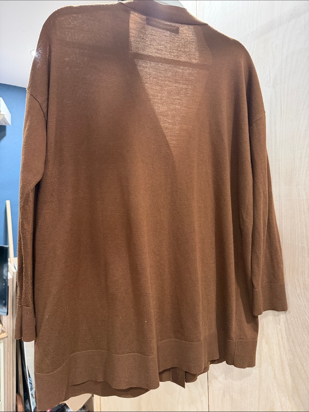 Zara Chestnut Brown V-Neck Button Cardigan - Picture 3 of 3